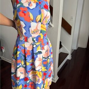 Vince Camuto Floral Mini Dress - Blue and Multicolor Size 10